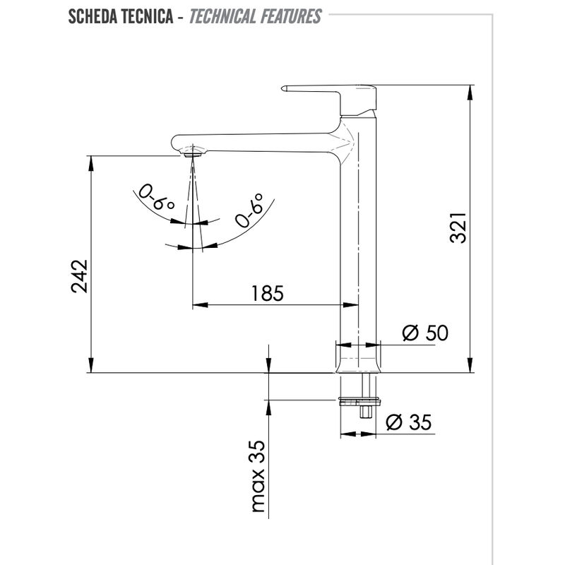 Смеситель для раковины REMER Vanity V11L хром