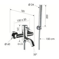 Смеситель для ванны REMER X-style X02DO золото глянцевое — 2