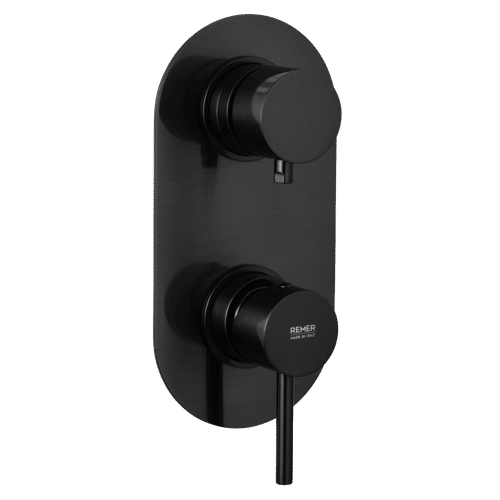 Смеситель скрытого монтажа для душа REMER X-style X92KBCFP черный брашированный хром