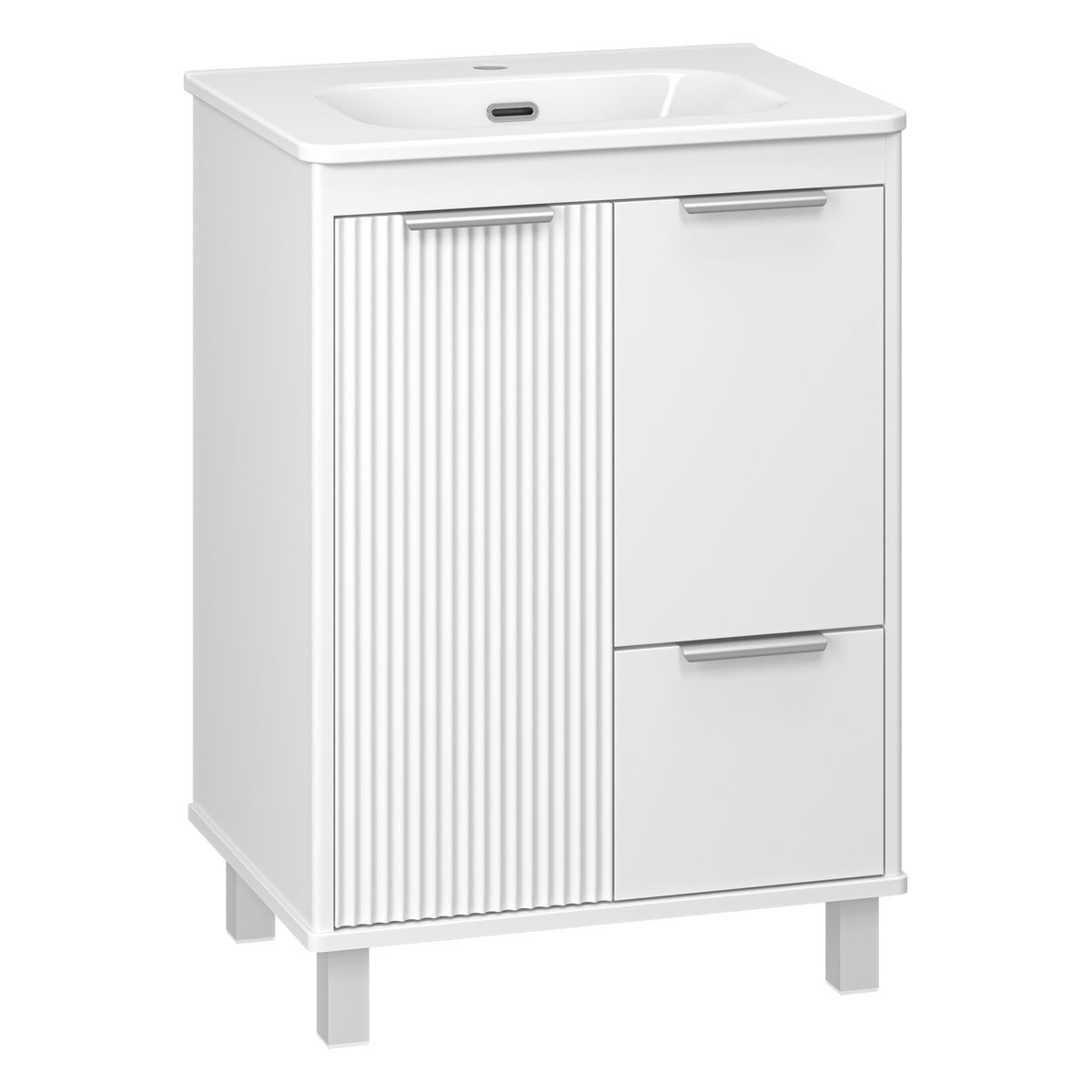 RISACCA white - 60 Тумба напольная 2 дв. 1 ящ., белая матовая эмаль