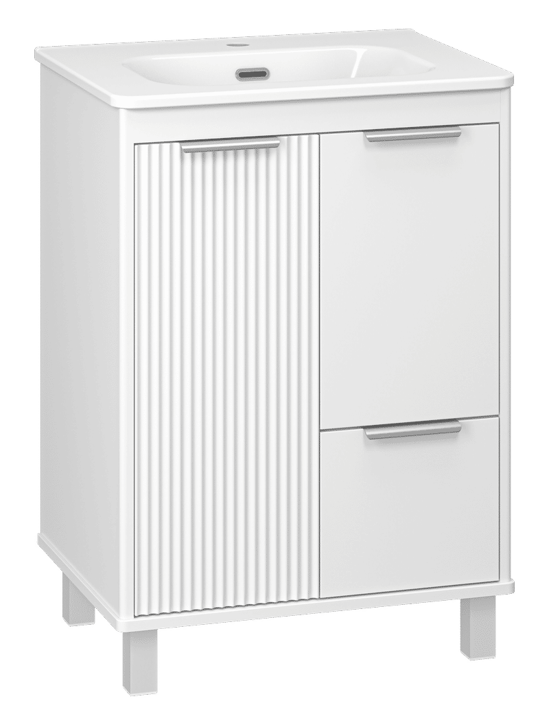 RISACCA white - 60 Тумба напольная 2 дв. 1 ящ., белая матовая эмаль