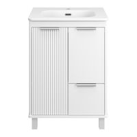 Тумба под раковину Brevita Risacca white 60 напольная 2 дв. 1 ящ. / RIS-06060-0142Я белая матовая эмаль — 3