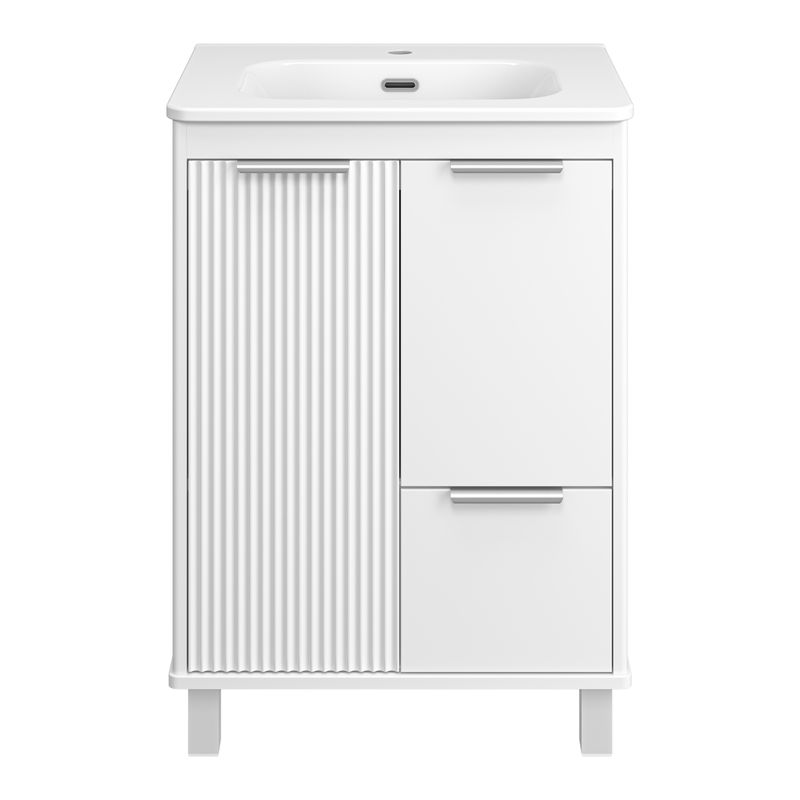 Тумба под раковину Brevita Risacca white 60 напольная 2 дв. 1 ящ. / RIS-06060-0142Я белая матовая эмаль