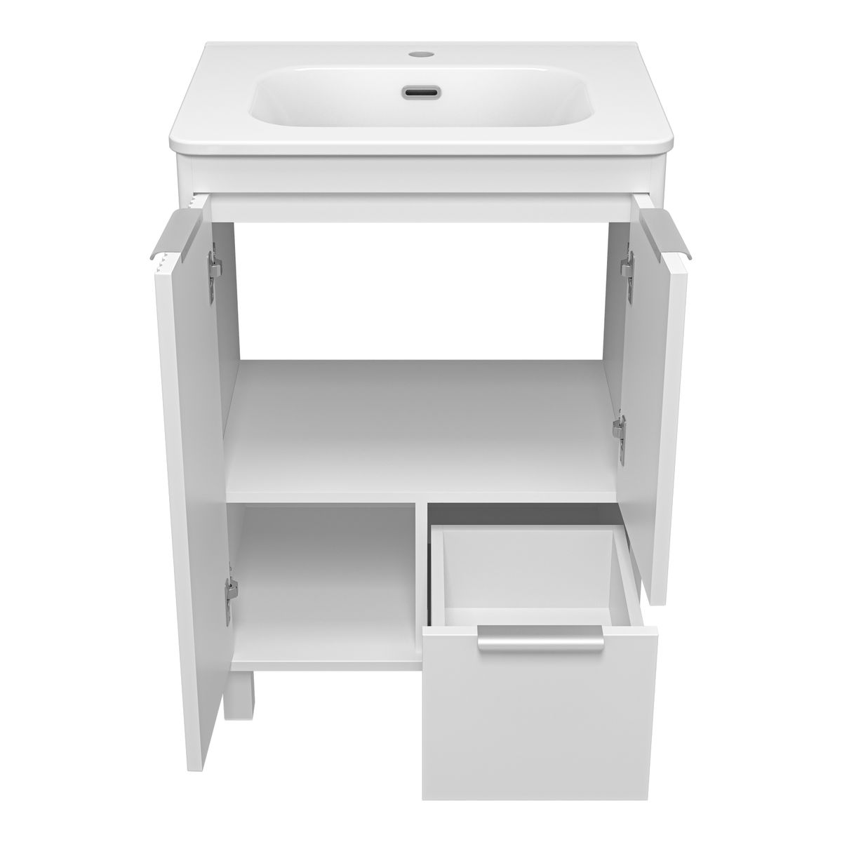 RISACCA white - 60 Тумба напольная 2 дв. 1 ящ., белая матовая эмаль