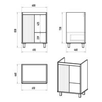 Тумба под раковину Brevita Risacca white 60 напольная 2 дв. 1 ящ. / RIS-06060-0142Я белая матовая эмаль — 8