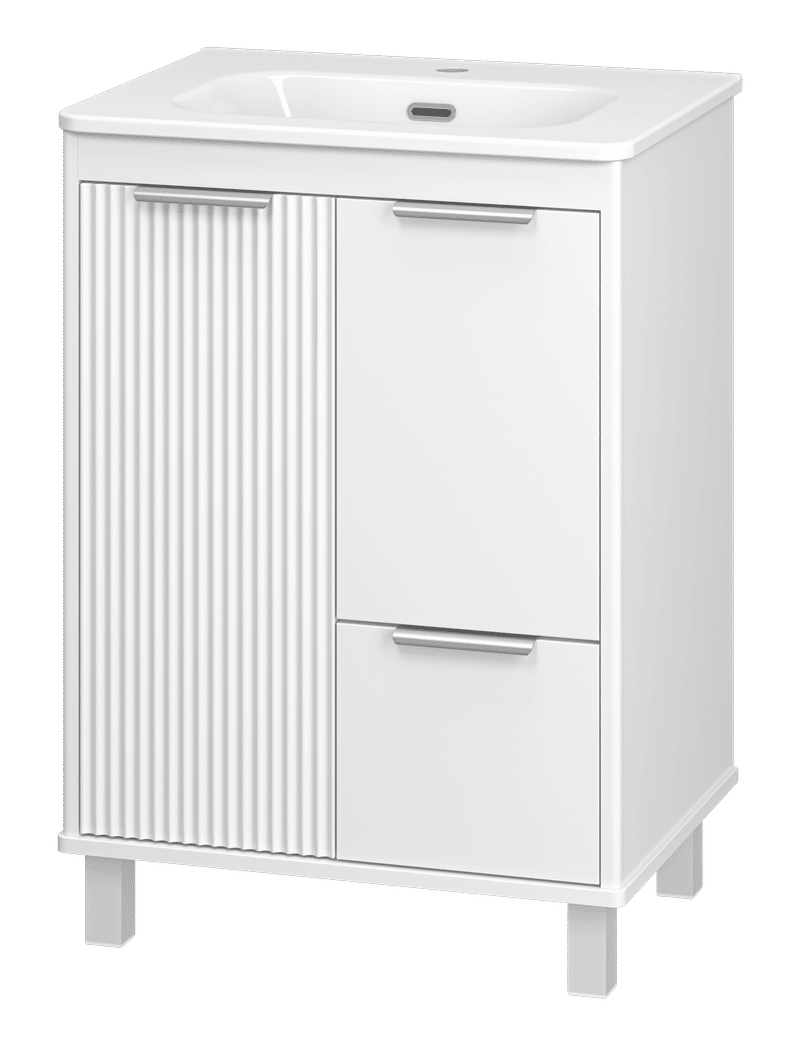 RISACCA white - 60 Тумба напольная 2 дв. 1 ящ., белая матовая эмаль