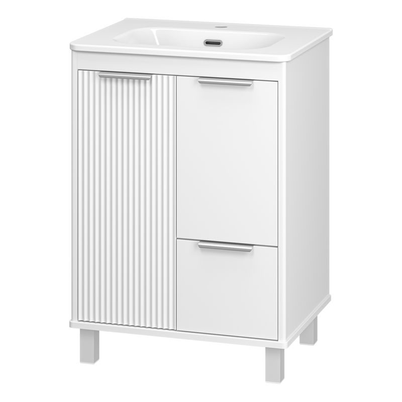 Тумба под раковину Brevita Risacca white 60 напольная 2 дв. 1 ящ. / RIS-06060-0142Я белая матовая эмаль