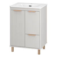 Тумба под раковину Brevita Risacca crema 60 напольная 2 дв. 1 ящ. / RIS-06060-0342Я серый кашемир эмаль — 1