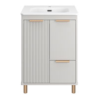 Тумба под раковину Brevita Risacca crema 60 напольная 2 дв. 1 ящ. / RIS-06060-0342Я серый кашемир эмаль — 2