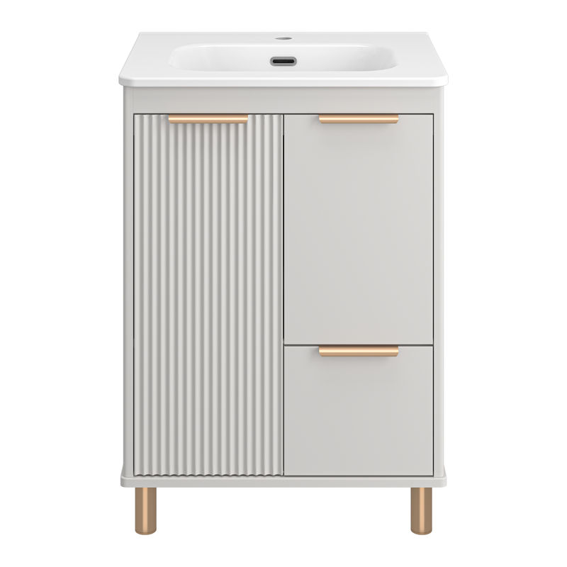 Тумба под раковину Brevita Risacca crema 60 напольная 2 дв. 1 ящ. / RIS-06060-0342Я серый кашемир эмаль