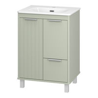 Тумба под раковину Brevita Risacca pistachio 60 напольная 2 дв. 1 ящ. / RIS-06060-0842Я фисташковый матовая эмаль — 1