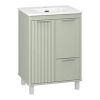 Тумба под раковину Brevita Risacca pistachio 60 напольная 2 дв. 1 ящ. / RIS-06060-0842Я фисташковый матовая эмаль — 3