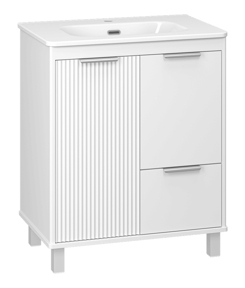 RISACCA white - 70 Тумба напольная 2 дв. 1 ящ., белая матовая эмаль