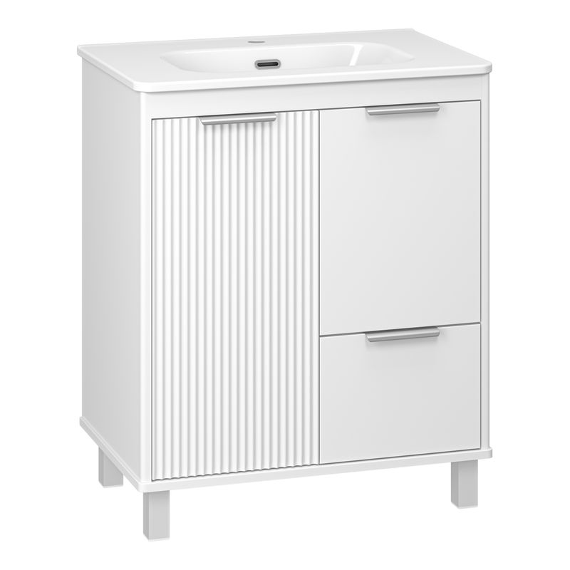 Тумба под раковину Brevita Risacca white 70 напольная 2 дв. 1 ящ. / RIS-06070-0142Я белая матовая эмаль