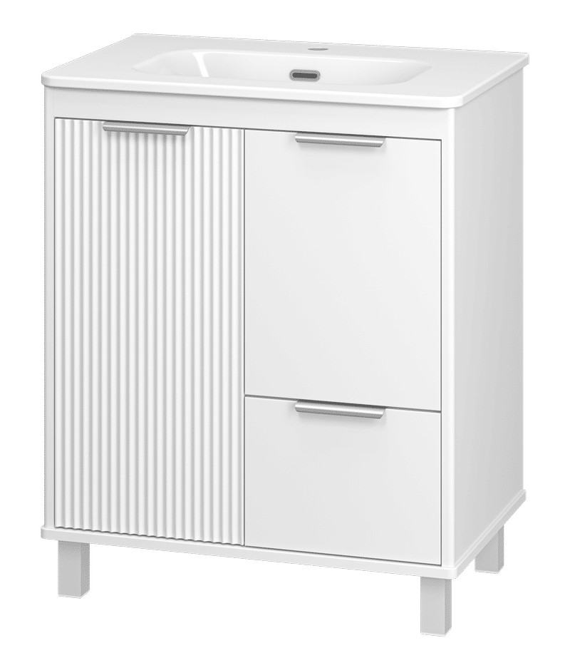 RISACCA white - 70 Тумба напольная 2 дв. 1 ящ., белая матовая эмаль