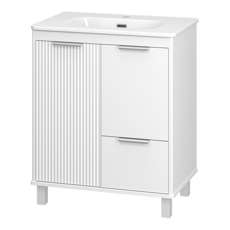 Тумба под раковину Brevita Risacca white 70 напольная 2 дв. 1 ящ. / RIS-06070-0142Я белая матовая эмаль