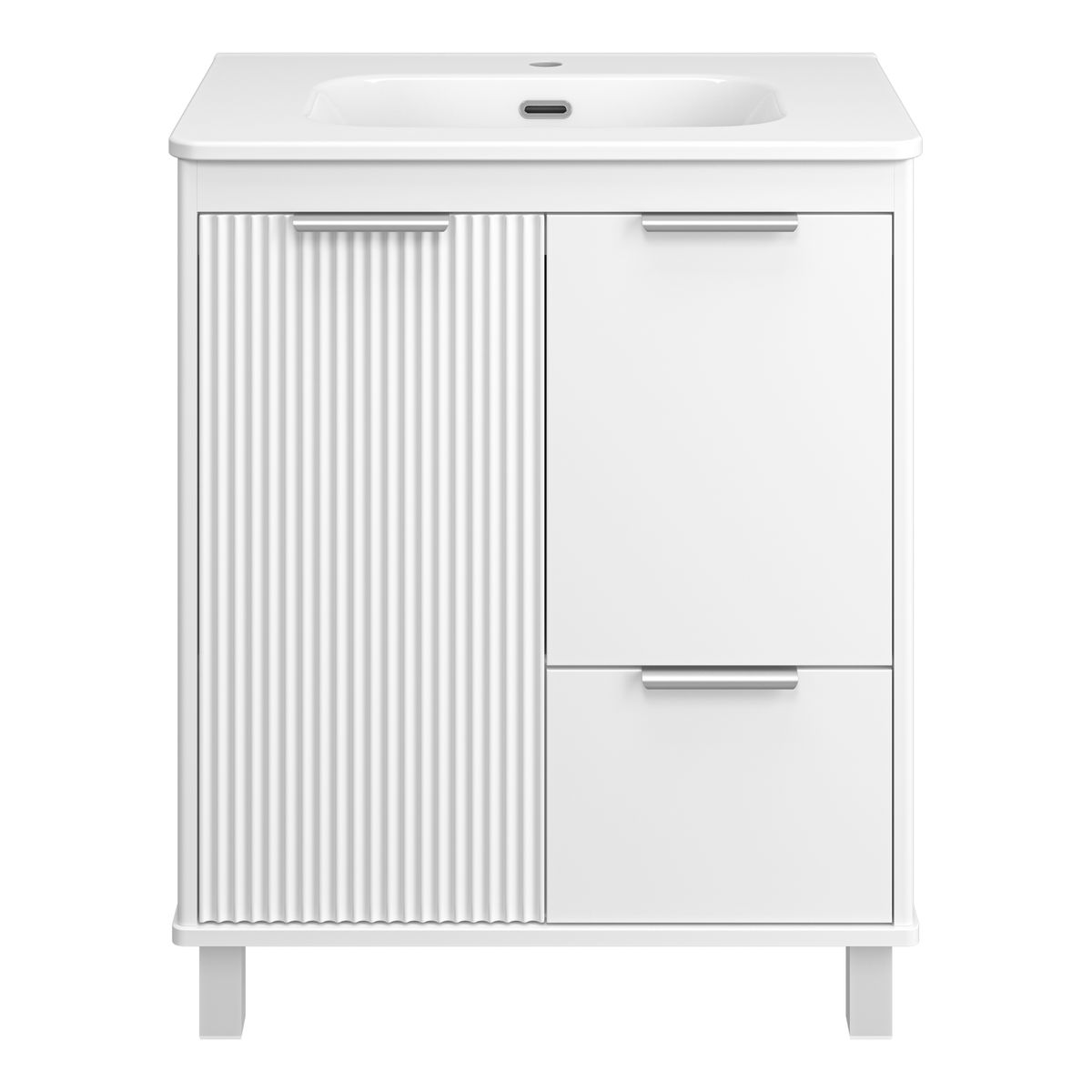 RISACCA white - 70 Тумба напольная 2 дв. 1 ящ., белая матовая эмаль