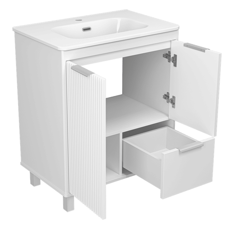 RISACCA white - 70 Тумба напольная 2 дв. 1 ящ., белая матовая эмаль