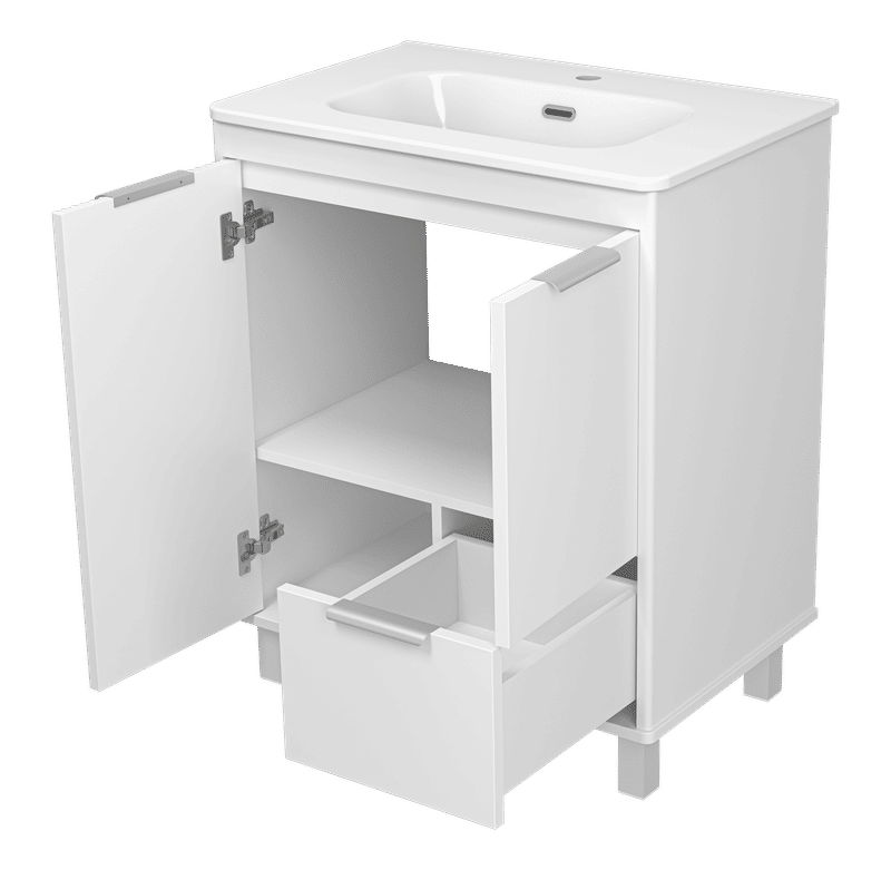 RISACCA white - 70 Тумба напольная 2 дв. 1 ящ., белая матовая эмаль