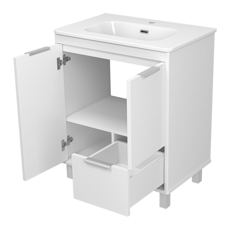 Тумба под раковину Brevita Risacca white 70 напольная 2 дв. 1 ящ. / RIS-06070-0142Я белая матовая эмаль