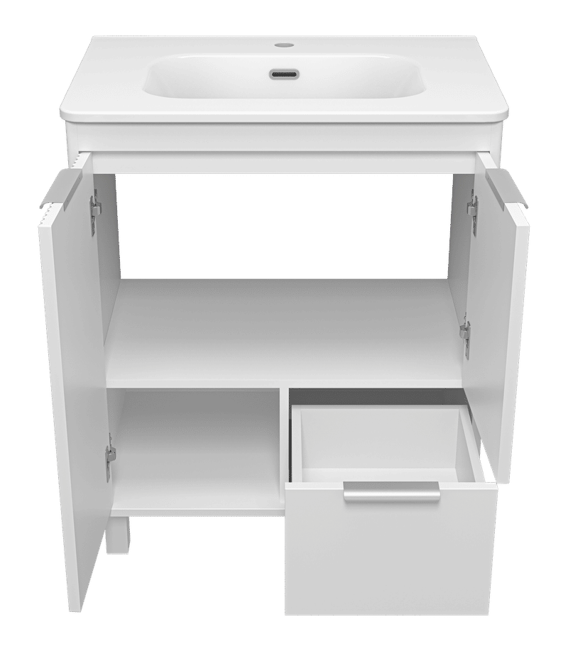 RISACCA white - 70 Тумба напольная 2 дв. 1 ящ., белая матовая эмаль