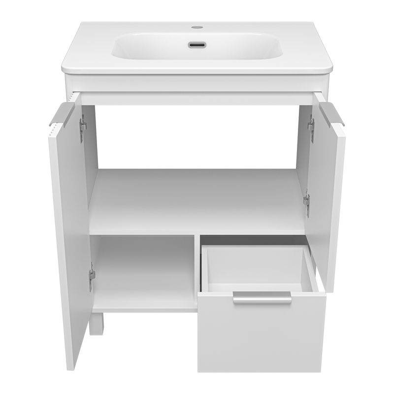 Тумба под раковину Brevita Risacca white 70 напольная 2 дв. 1 ящ. / RIS-06070-0142Я белая матовая эмаль