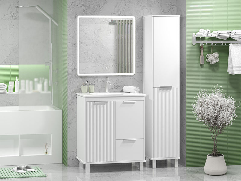RISACCA white - 70 Тумба напольная 2 дв. 1 ящ., белая матовая эмаль