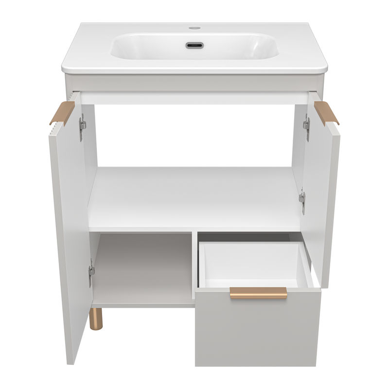 Тумба под раковину Brevita Risacca crema 70 напольная 2 дв. 1 ящ. / RIS-06070-0342Я серый кашемир эмаль