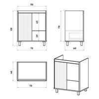 Тумба под раковину Brevita Risacca pistachio 70 напольная 2 дв. 1 ящ. / RIS-06070-0842Я фисташковый матовая эмаль — 7