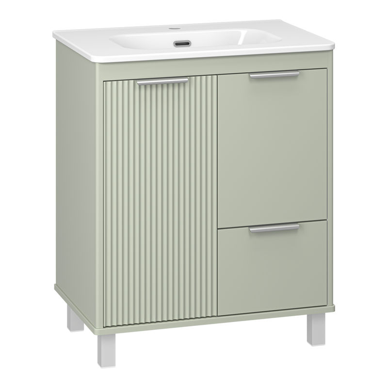 Тумба под раковину Brevita Risacca pistachio 70 напольная 2 дв. 1 ящ. / RIS-06070-0842Я фисташковый матовая эмаль