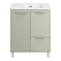 Тумба под раковину Brevita Risacca pistachio 70 напольная 2 дв. 1 ящ. / RIS-06070-0842Я фисташковый матовая эмаль — 2