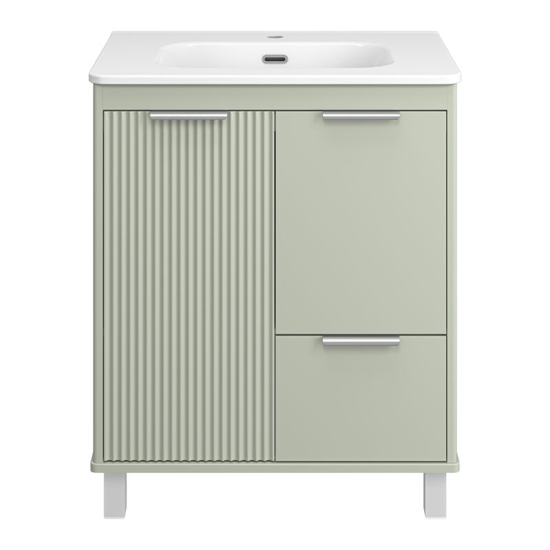 Тумба под раковину Brevita Risacca pistachio 70 напольная 2 дв. 1 ящ. / RIS-06070-0842Я фисташковый матовая эмаль