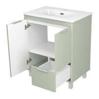 Тумба под раковину Brevita Risacca pistachio 70 напольная 2 дв. 1 ящ. / RIS-06070-0842Я фисташковый матовая эмаль — 5