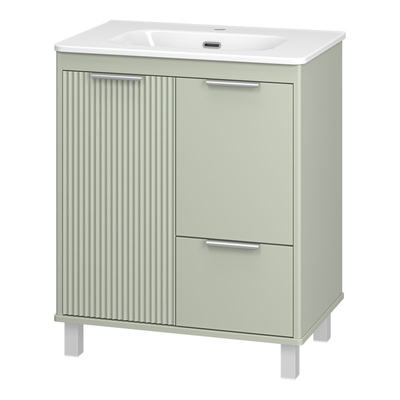 Тумба под раковину Brevita Risacca pistachio 70 напольная 2 дв. 1 ящ. / RIS-06070-0842Я фисташковый матовая эмаль