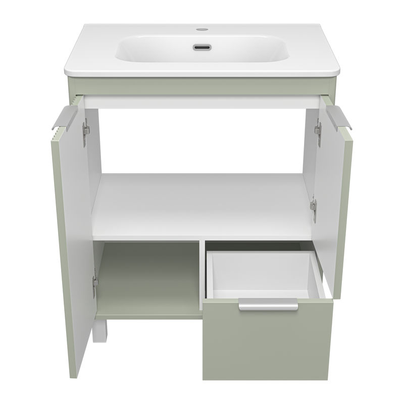 Тумба под раковину Brevita Risacca pistachio 70 напольная 2 дв. 1 ящ. / RIS-06070-0842Я фисташковый матовая эмаль