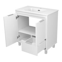 Тумба под раковину Brevita Risacca white 80 напольная 2 дв. 1 ящ. / RIS-06080-0142Я белая матовая эмаль — 4