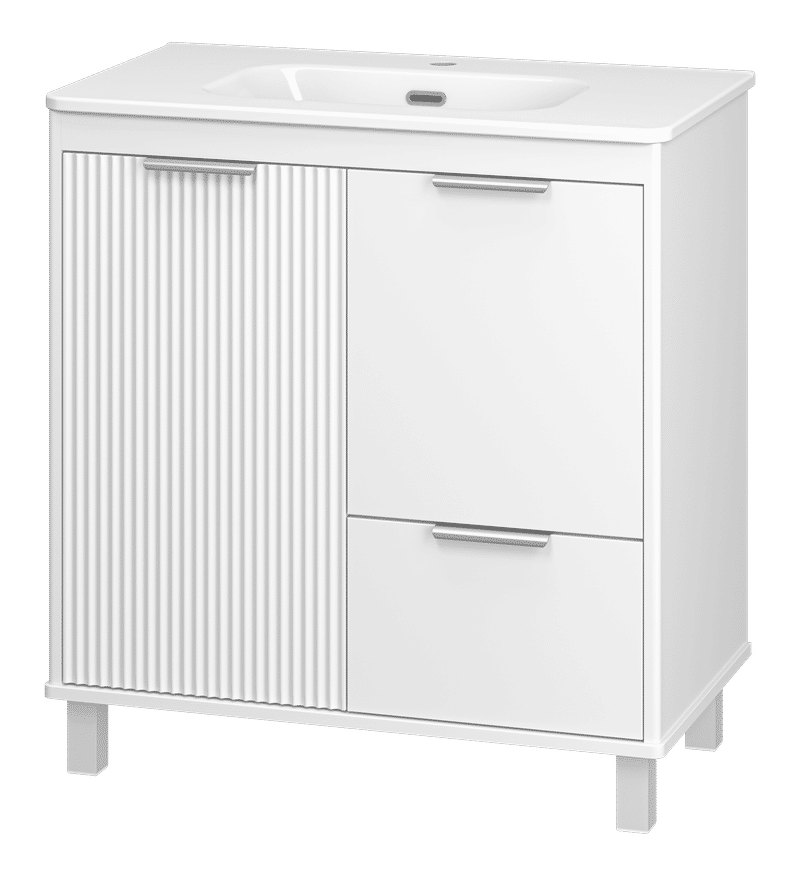 RISACCA white - 80 Тумба напольная 2 дв. 1 ящ., белая матовая эмаль