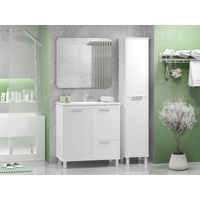 Тумба под раковину Brevita Risacca white 80 напольная 2 дв. 1 ящ. / RIS-06080-0142Я белая матовая эмаль — 7