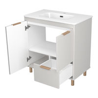 Тумба под раковину Brevita Risacca crema 80 напольная 2 дв. 1 ящ. / RIS-06080-0342Я серый кашемир эмаль — 5
