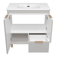 Тумба под раковину Brevita Risacca crema 80 напольная 2 дв. 1 ящ. / RIS-06080-0342Я серый кашемир эмаль — 4