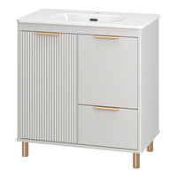 Тумба под раковину Brevita Risacca crema 80 напольная 2 дв. 1 ящ. / RIS-06080-0342Я серый кашемир эмаль — 1