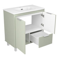 Тумба под раковину Brevita Risacca pistachio 80 напольная 2 дв. 1 ящ. / RIS-06080-0842Я фисташковый матовая эмаль — 6