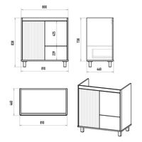 Тумба под раковину Brevita Risacca pistachio 80 напольная 2 дв. 1 ящ. / RIS-06080-0842Я фисташковый матовая эмаль — 7