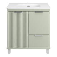 Тумба под раковину Brevita Risacca pistachio 80 напольная 2 дв. 1 ящ. / RIS-06080-0842Я фисташковый матовая эмаль — 2