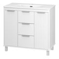 RISACCA white - 90 Тумба напольная 2 дв. 1 ящ., белая матовая эмаль
