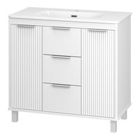 Тумба под раковину Brevita Risacca white 90 напольная 2 дв. 3 ящ. / RIS-06090-0142Я белая матовая эмаль — 1