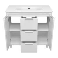 Тумба под раковину Brevita Risacca white 90 напольная 2 дв. 3 ящ. / RIS-06090-0142Я белая матовая эмаль — 2