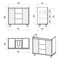 Тумба под раковину Brevita Risacca white 90 напольная 2 дв. 3 ящ. / RIS-06090-0142Я белая матовая эмаль — 6