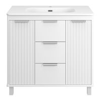 Тумба под раковину Brevita Risacca white 90 напольная 2 дв. 3 ящ. / RIS-06090-0142Я белая матовая эмаль — 3