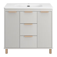 Тумба под раковину Brevita Risacca crema 90 напольная 2 дв. 3 ящ. / RIS-06090-0342Я серый кашемир эмаль — 2